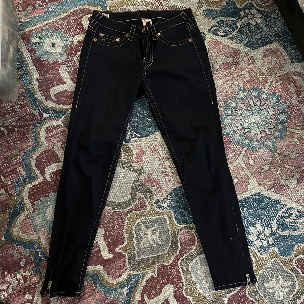 True Religion Indigo Jeans with Contrast Stitching